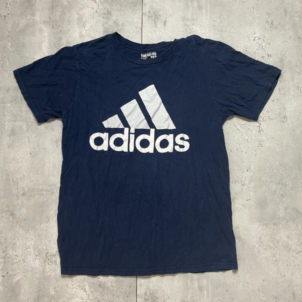 Adidas THE GO TO Performance Tee Size M Navy Blue Men’s Short‎ Sleeve Shirt